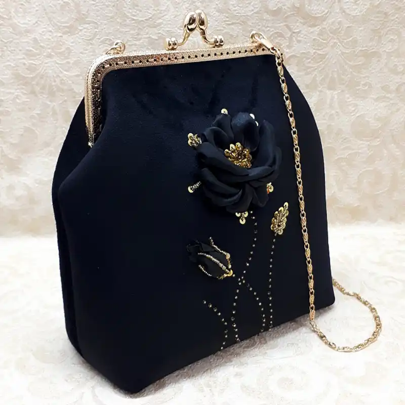 کیف مجلسی زنانه مدل روباندوزی و جواهردوزی