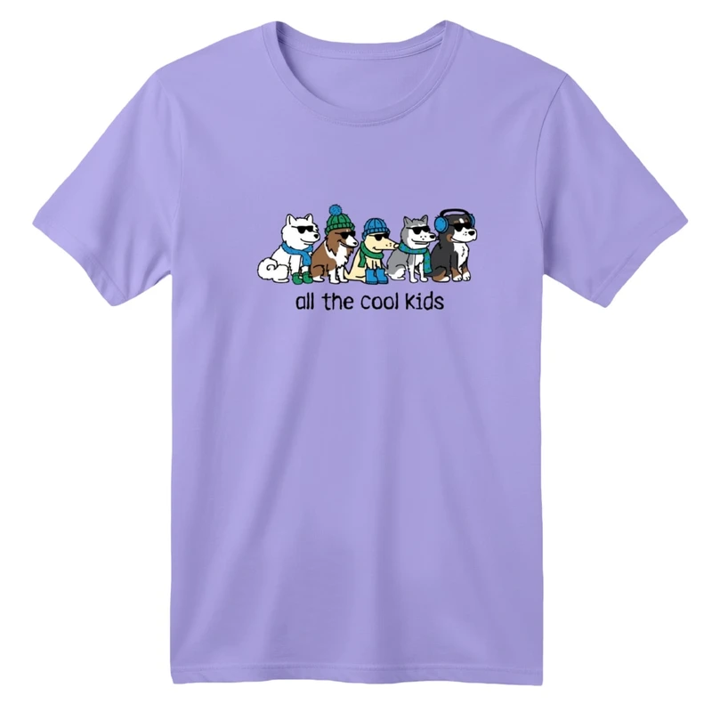 تی‌شرت آستین کوتاه لانگ یقه گرد بچگانه مدل سگ های کلاهدار