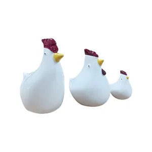 مجسمه مدل خروس و مرغ و جوجه کد 87 مجموعه 3 عددی