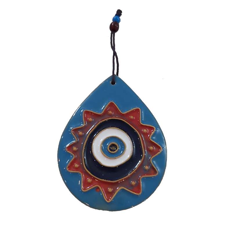  آویز سفالی طرح چشم زخم کد chza113