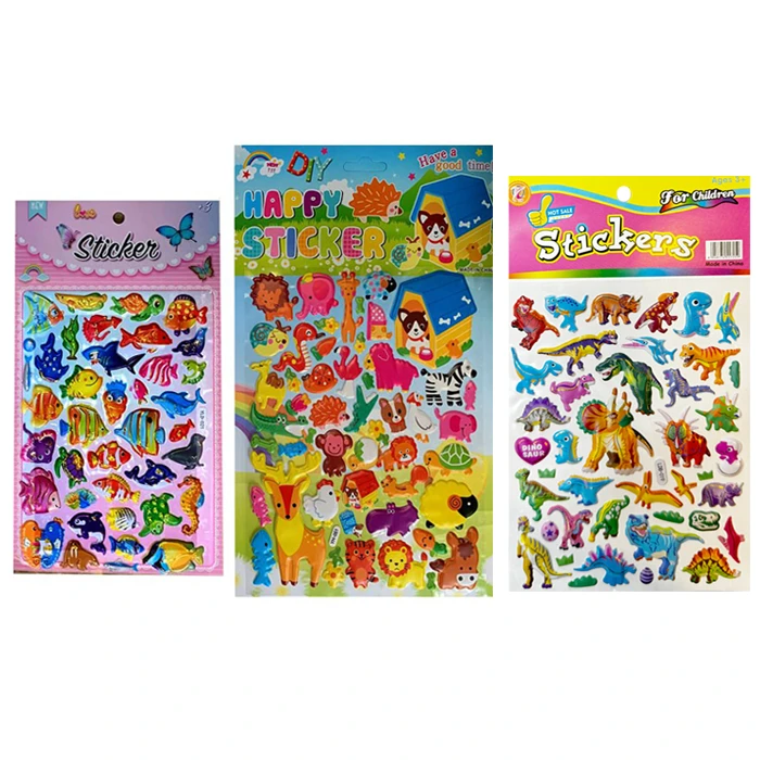 برچسب طرح فانتزی طرح حیوانات بسته 3 عددی