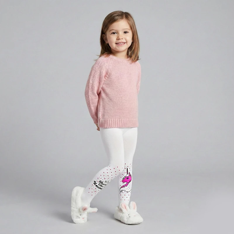 جوراب شلواری دخترانه مدل Uni9 طرح اسب تک شاخ