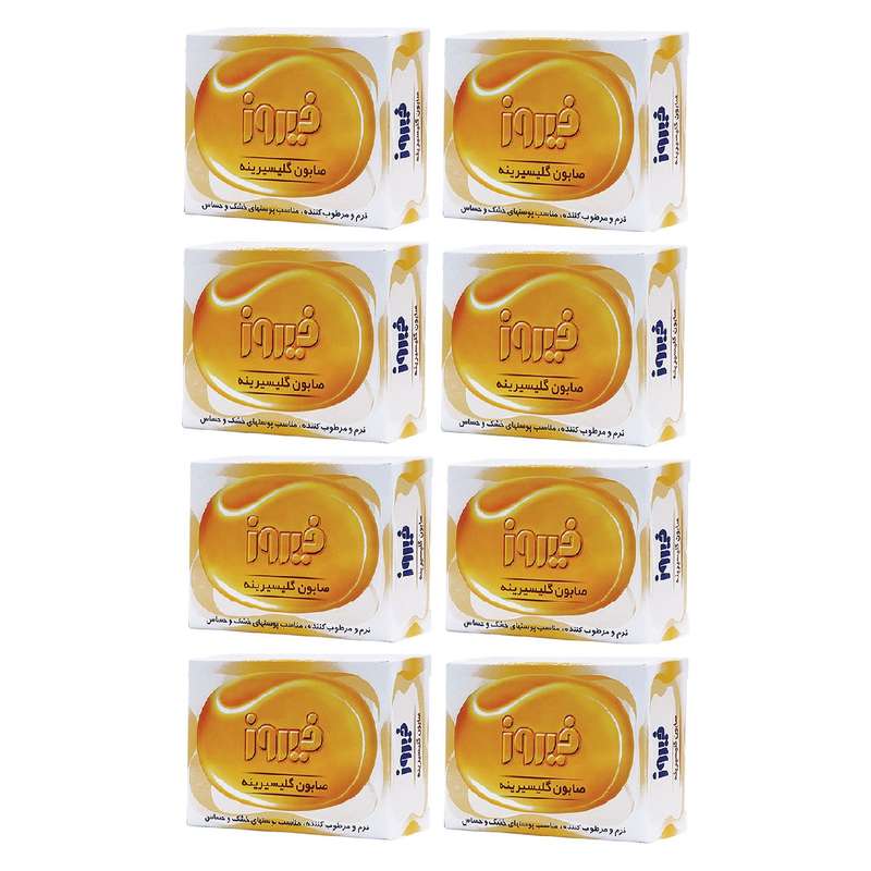 صابون بچه فیروز مدل گلیسیرینه وزن 100 گرم بسته 8 عددی