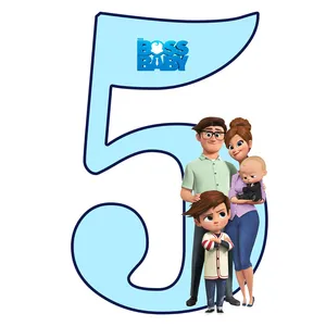   استند رومیزی مدل تولد عدد 5 طرح بچه رئیس کد 635