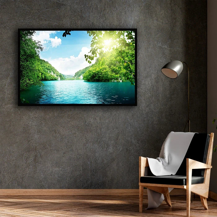 تابلو بکلیت طرح منظره طبیعت تابستانی و دریاچه مدل B-D1668