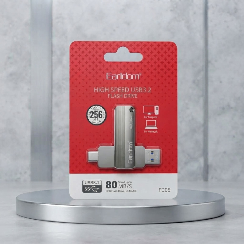 فلش مموری ارلدام مدل FD05 ظرفیت 256 گیگابایت با رابط USB 3.2 