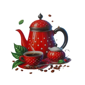 استیکر پارچه و لباس مدل قوری