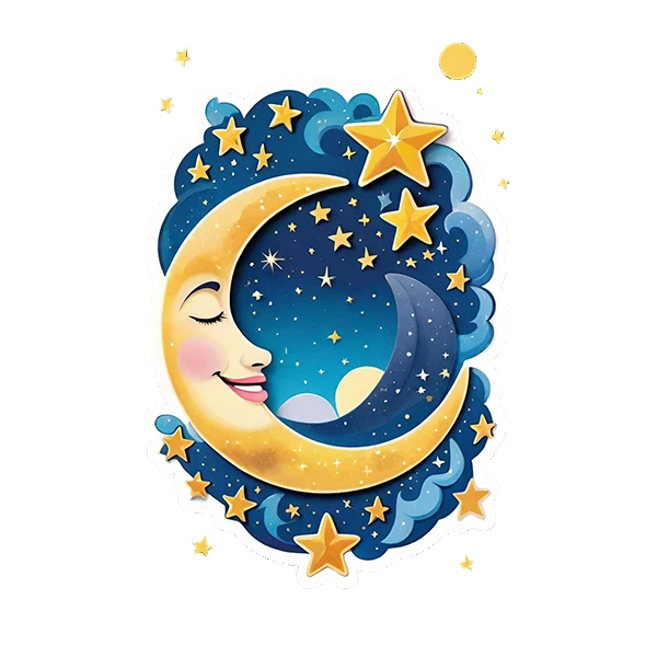 استیکر پارچه و لباس پاد آفرین طرح ماه و ستاره کد 632