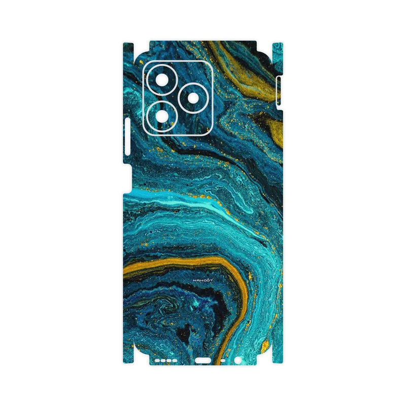 برچسب پوششی ماهوت مدل Turquoise marblewith golden streaks-FullSkin مناسب برای گوشی موبایل ریلمی C53