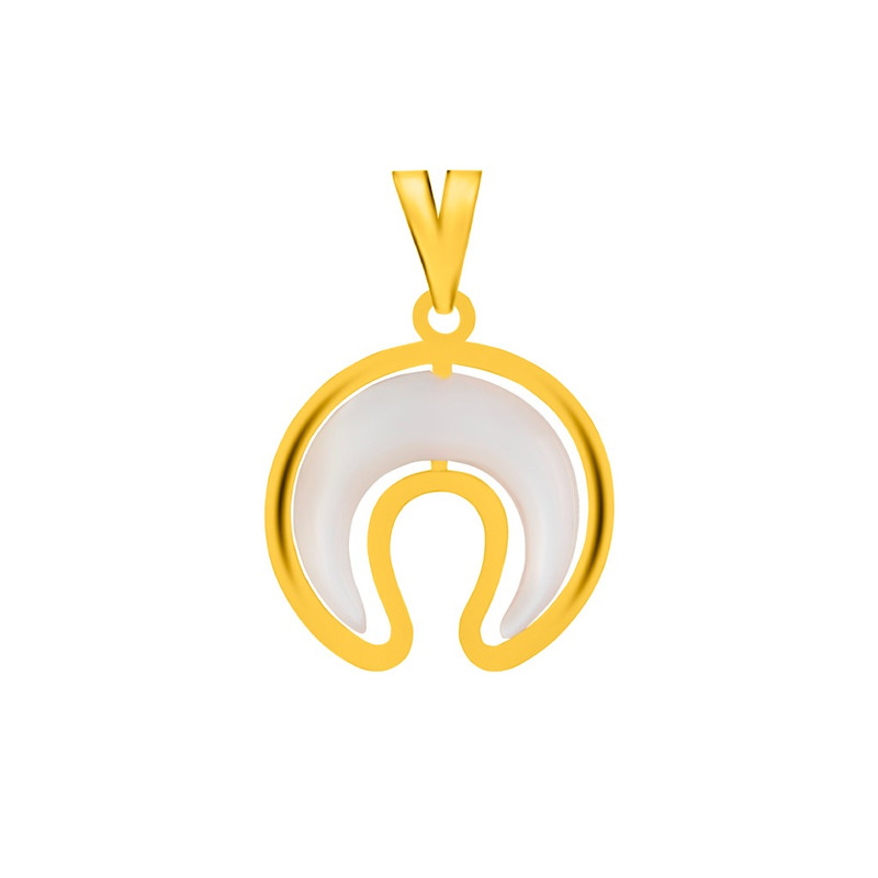 آویز گردنبند طلا 18 عیار زنانه اقلیمه طرح ماه