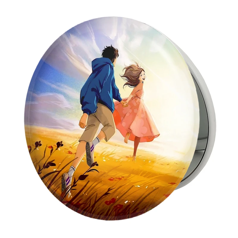 آینه جیبی خندالو طرح عاشقانه مدل تاشو کد 27118 