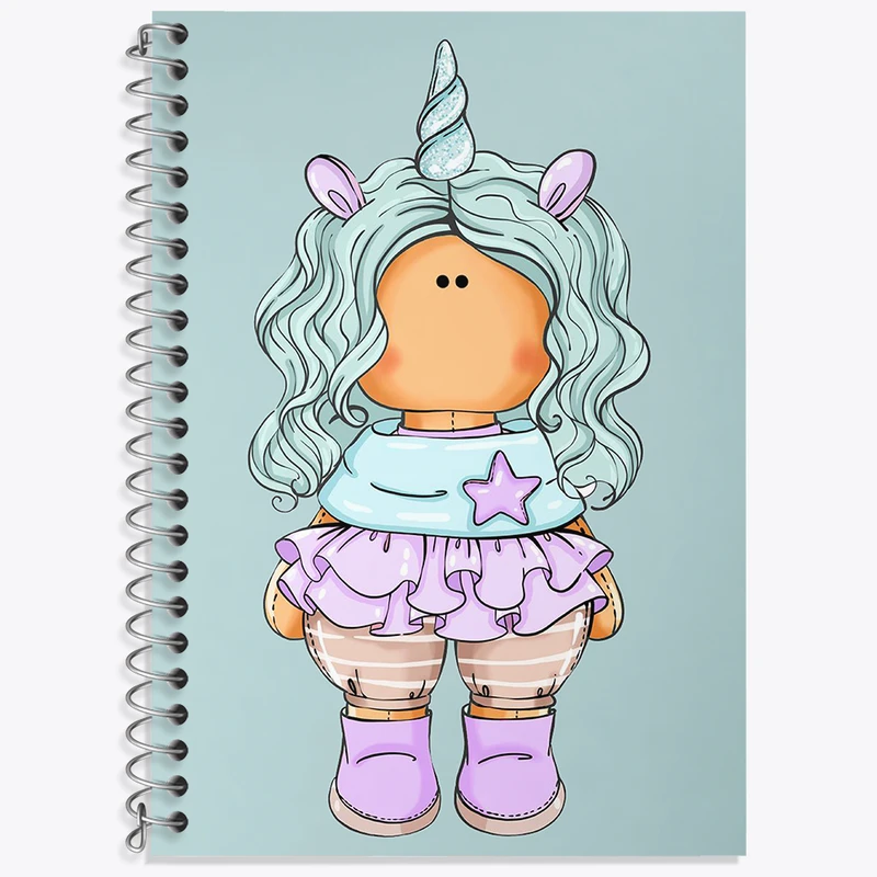 دفتر زبان 50 برگ خندالو مدل دو خط طرح دخترانه کودکانه کد N1810