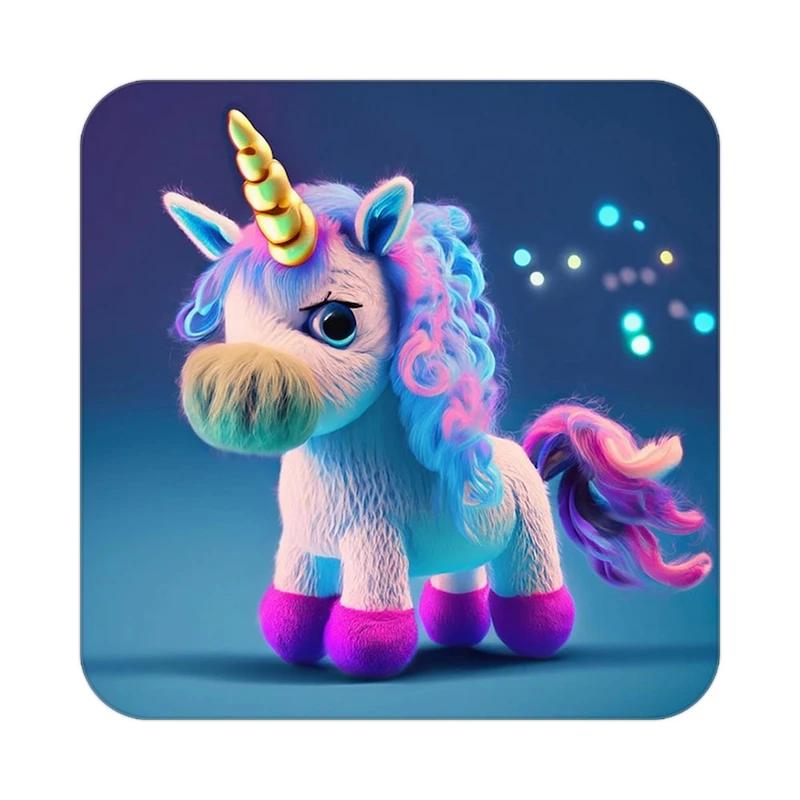 زیر لیوانی کاکتی طرح اسب تک شاخ و یونیکورن مدل mp28993