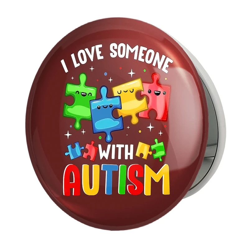 آینه جیبی خندالو طرح اتیسم Autism مدل تاشو کد 26742 