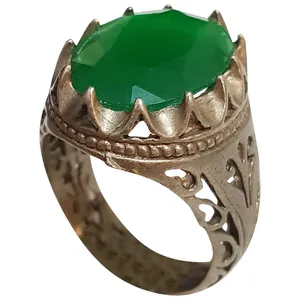 انگشتر نقره مردانه مدل  یاقوت تراش الماس YTA27220