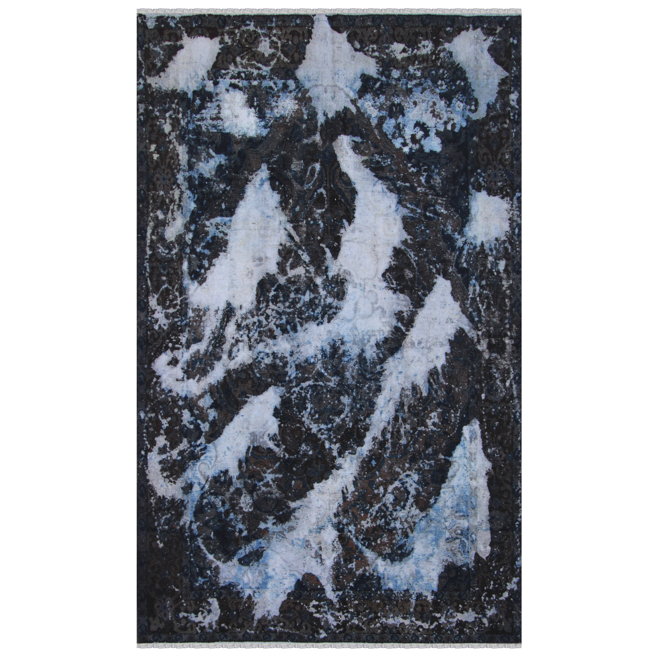 فرش دستبافت رنگ شده شش و نیم متری طرح وینتج کد 18198