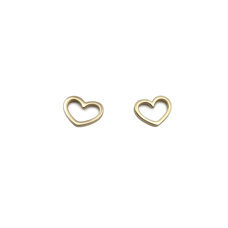 گوشواره میخی طلا 18 عیار زنانه مان گالری مدل قلبی خالی کد E-500013