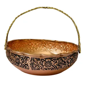 میوه خوری مسی مدل لب چین دسته دار کد ZH319.5 