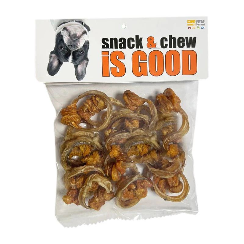 تشویقی سگ شهرپت مدل خرخره گاو دورپیچ مرغ وزن 150 گرم