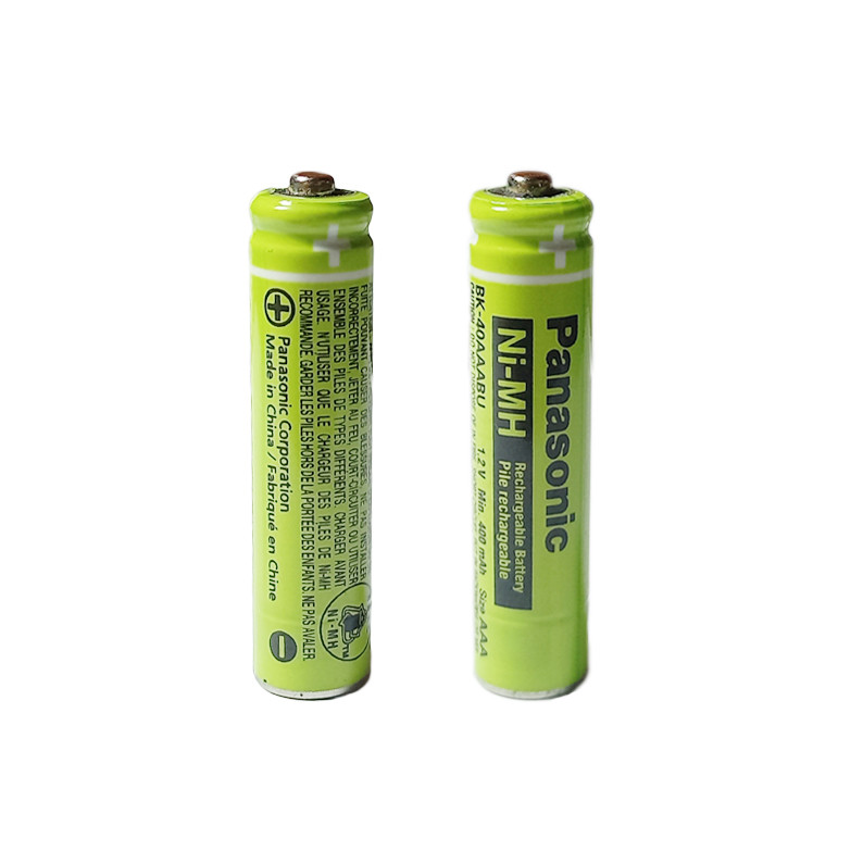 باتری نیم قلمی قابل شارژ تلفن بی سیم پاناسونیک مدل BK-40AAABU بسته دو عددی