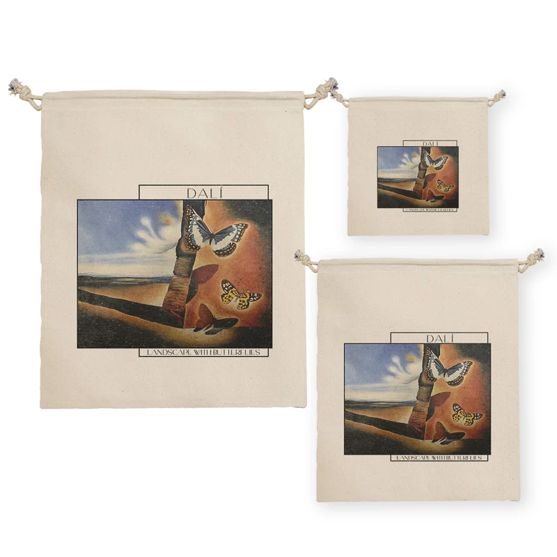 نظم دهنده ترمه طراحان ایده مدل منظره با پروانه ها از دالی کد art0730 مجموعه سه عددی