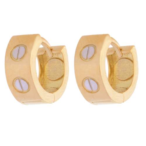 گوشواره طلا 18 عیار زنانه طلای مستجابی مدل حلقه ای گرد  کد 13