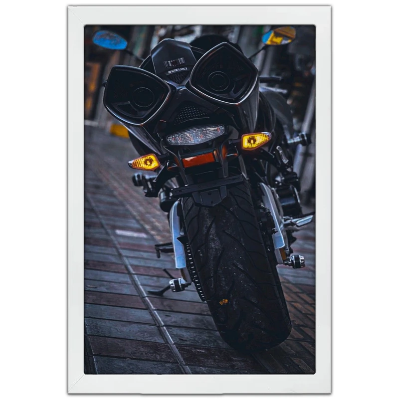 تابلو بکلیت طرح موتور سنگین سوزوکی بیکینگ SUZUKI B-KING1400 مدل W-po1611 فریم سفید