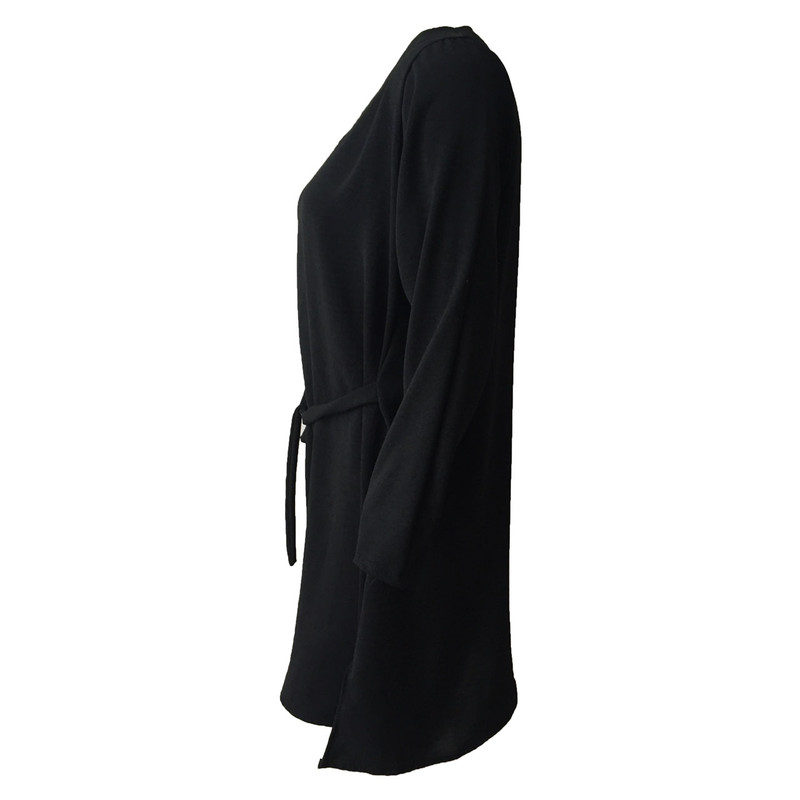 تونیک زنانه مدل نخی ابر و بادی یقه کوبایی کد tm-2697 رنگ مشکی