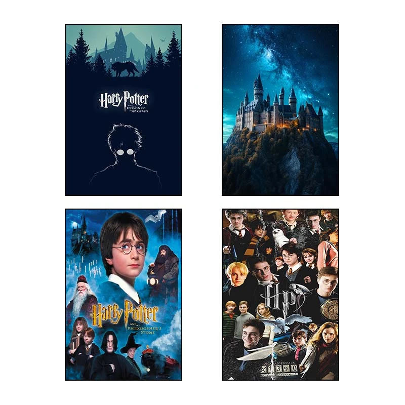 تابلو شاسي کارنيکا طرح هری پاتر Harry Potter کد 45390 مجموعه 4 عددی