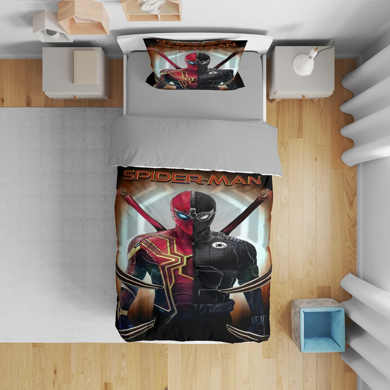 سرویس روتختی یک نفره 5 تکه مدل اسپایدرمن کد 4747