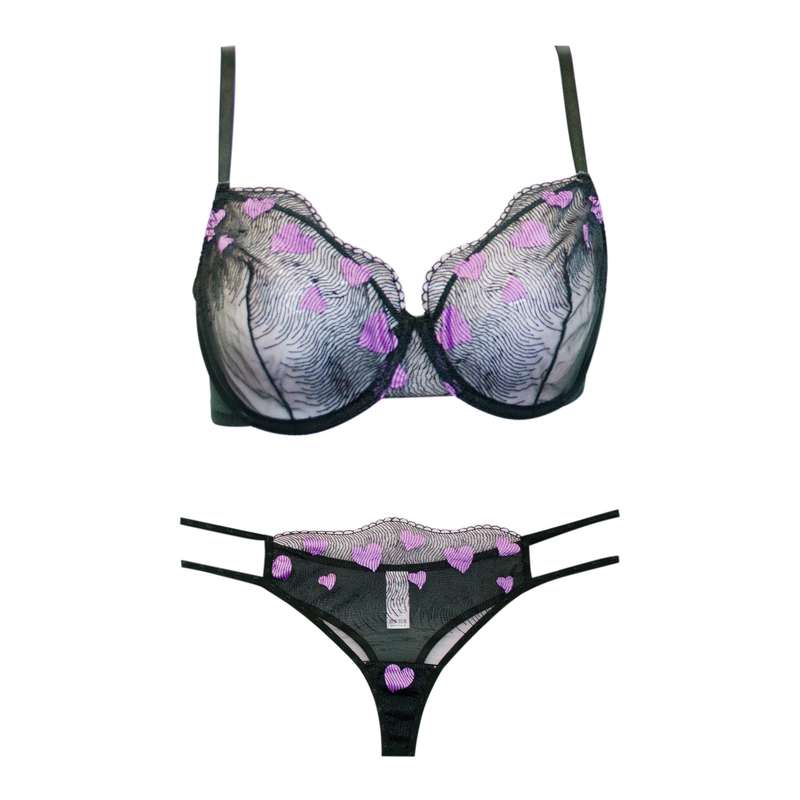 ست شورت و سوتین زنانه مدل برتا قلبی