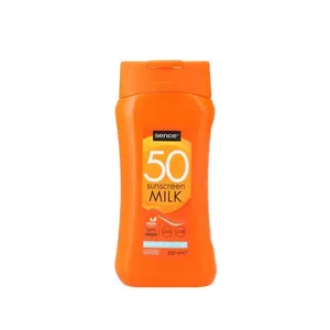 لوسیون ضد آفتاب سنس spf 50 مدل میلک مناسب برای انواع پوست حجم 250 میلی لیتر