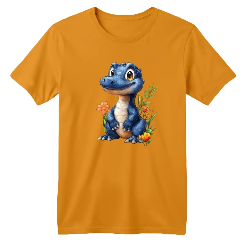 تی شرت آستین کوتاه بچگانه مدل دایناسور و گل