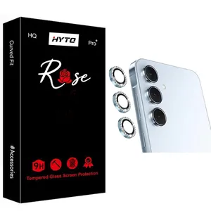 محافظ لنز دوربین رینگی نگین دار هیتو مدل Rose Gem Ring مناسب برای گوشی موبایل سامسونگ Galaxy A35 / A55 / A06 / S24 FE / IP 14 / IP 15 