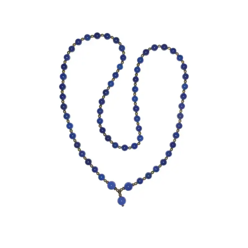 گردنبند زنانه مدل سنگ عقیق و حدید کد SN-340