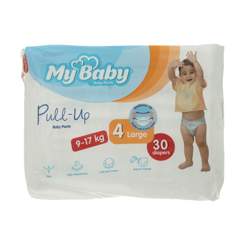 پوشک مای بیبی مدل پول آپ سایز 4 بسته 30 عددی مجموعه 12 عددی