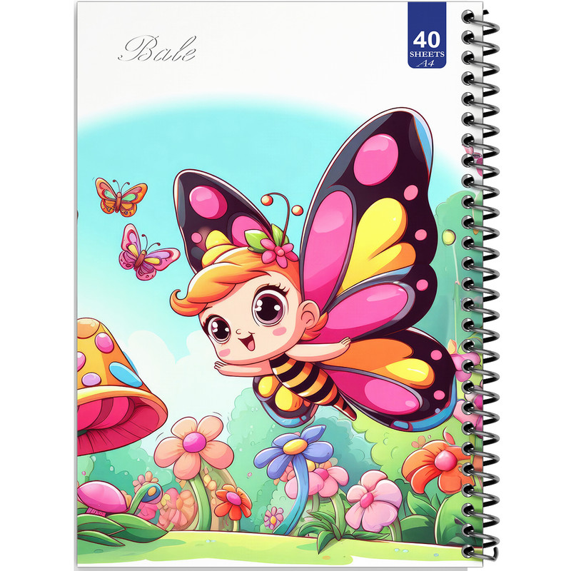 دفتر نقاشی 40 برگ انتشارات بله طرح پروانه کد A4-K556