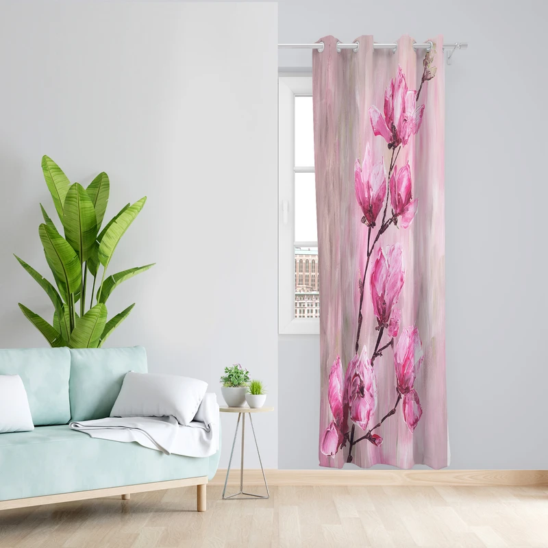 پرده طرح گل مدل مخمل پانچی کد  L 290 Z سایز 140x200 سانتی متر