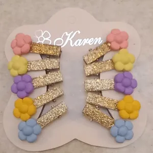 گیره مو دخترانه کارن مدل رنگین مجموعه 10 عددی