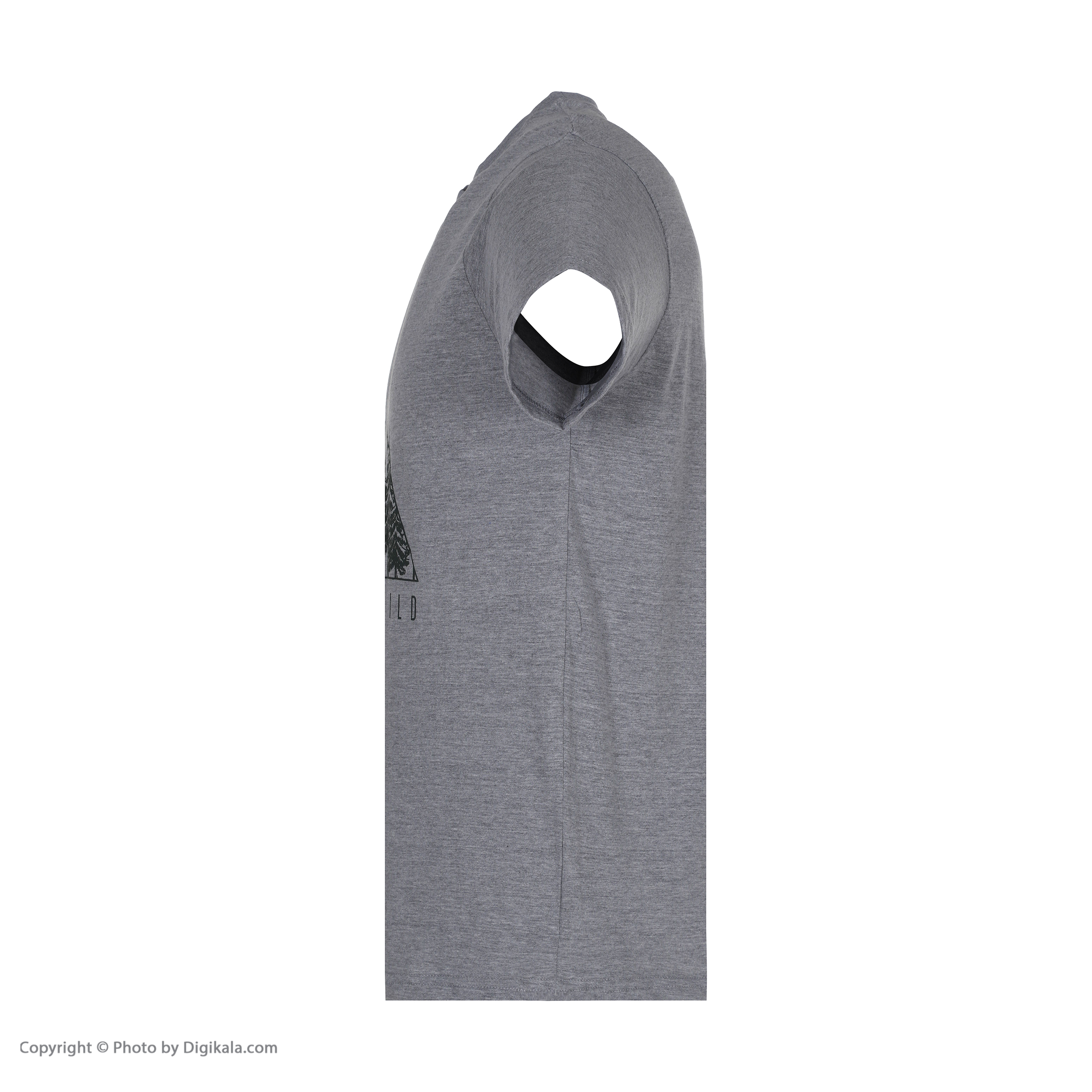 تی شرت آستین کوتاه مردانه مدل جنگل رنگ طوسی روشن