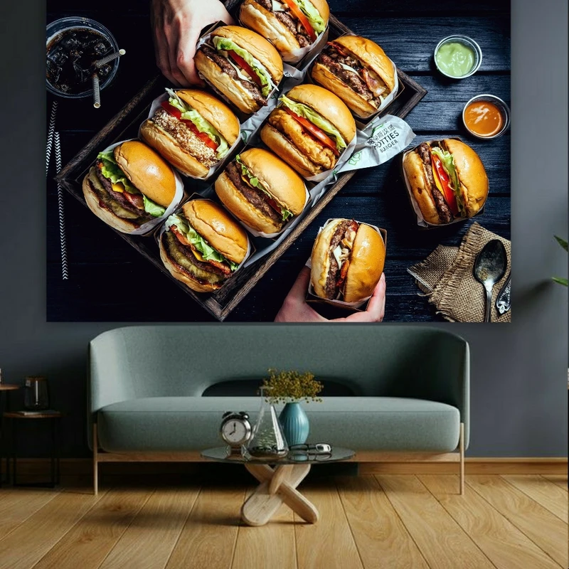 پوستر طرح همبرگر مدل لذیذ و خوشمزه کد GR1215