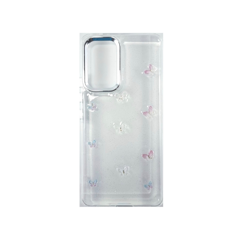 کاور مدل رزینی شاین طرح پروانه شفاف مناسب برای گوشی موبایل شیائومی Note 14 4G 
