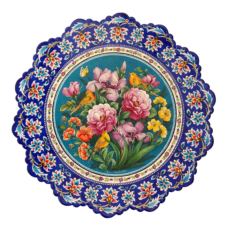 بشقاب میناکاری مسی کد 130