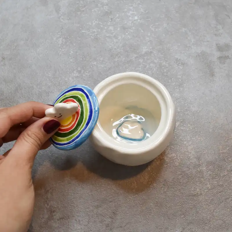 سرویس چای خوری 3 پارچه سرامیکی طرح رنگین کمان