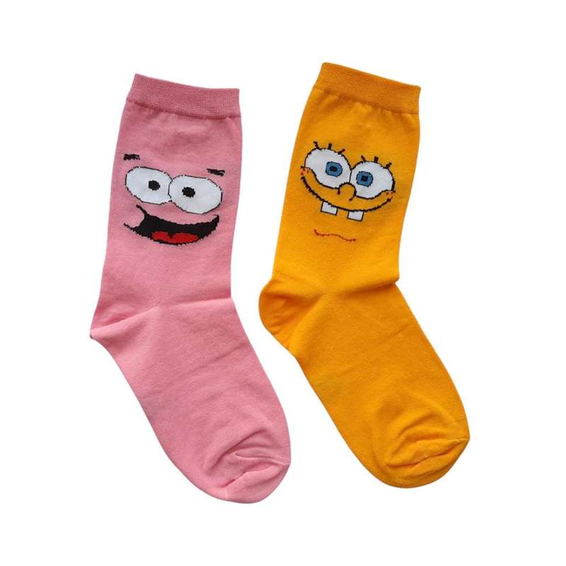 جوراب دخترانه مدل پاتريک و باب اسفنجي کد 1325