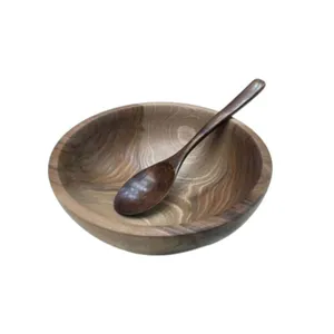 ست کاسه و قاشق چوبی مدل دی آی