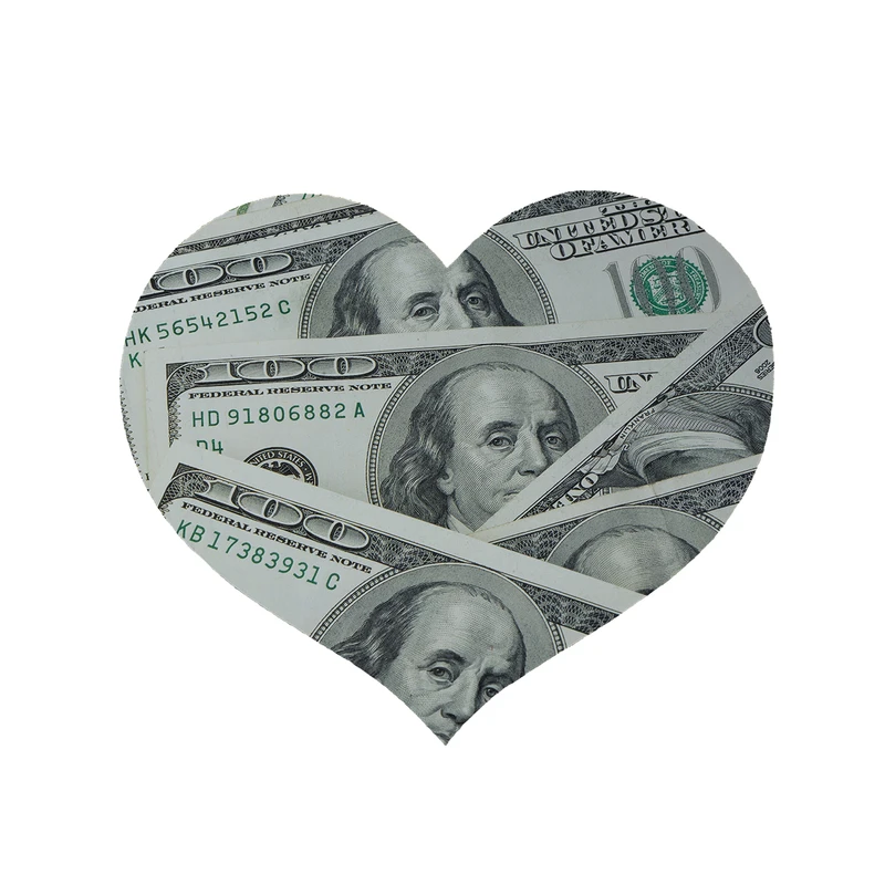 پادری مدل قلب طرح دلار کد 5461 سایز 90x90 سانتی متر 