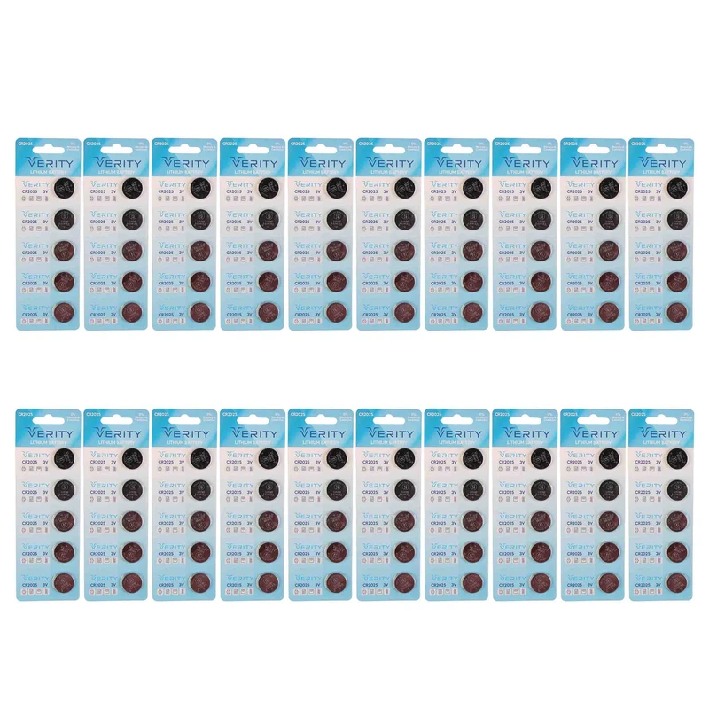 باتری سکه ای وریتی مدل CR 2025 بسته 100 عددی
