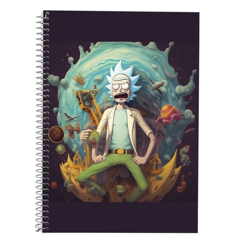 دفتر زبان 50 برگ مدوپد مدل دوخط طرح ریک اند مورتی rick&morty کد DF10848