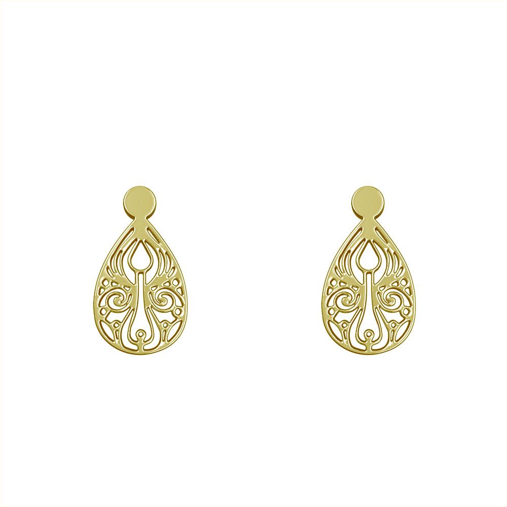 گوشواره طلا 18 عیار زنانه مدوپد مدل هندسی کد GA1-14002 -  - 2